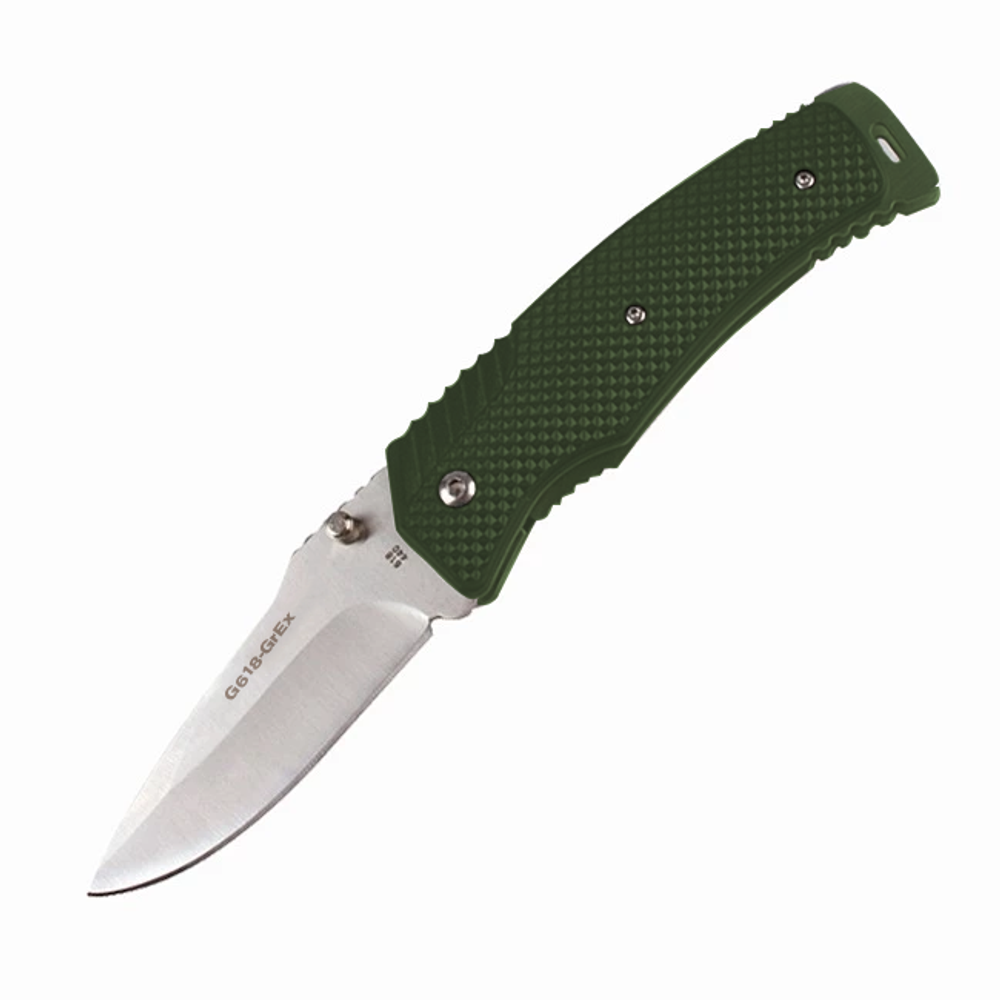 Нож Ganzo G618 440 Steel Exclusive Edition Green Handle, зеленый