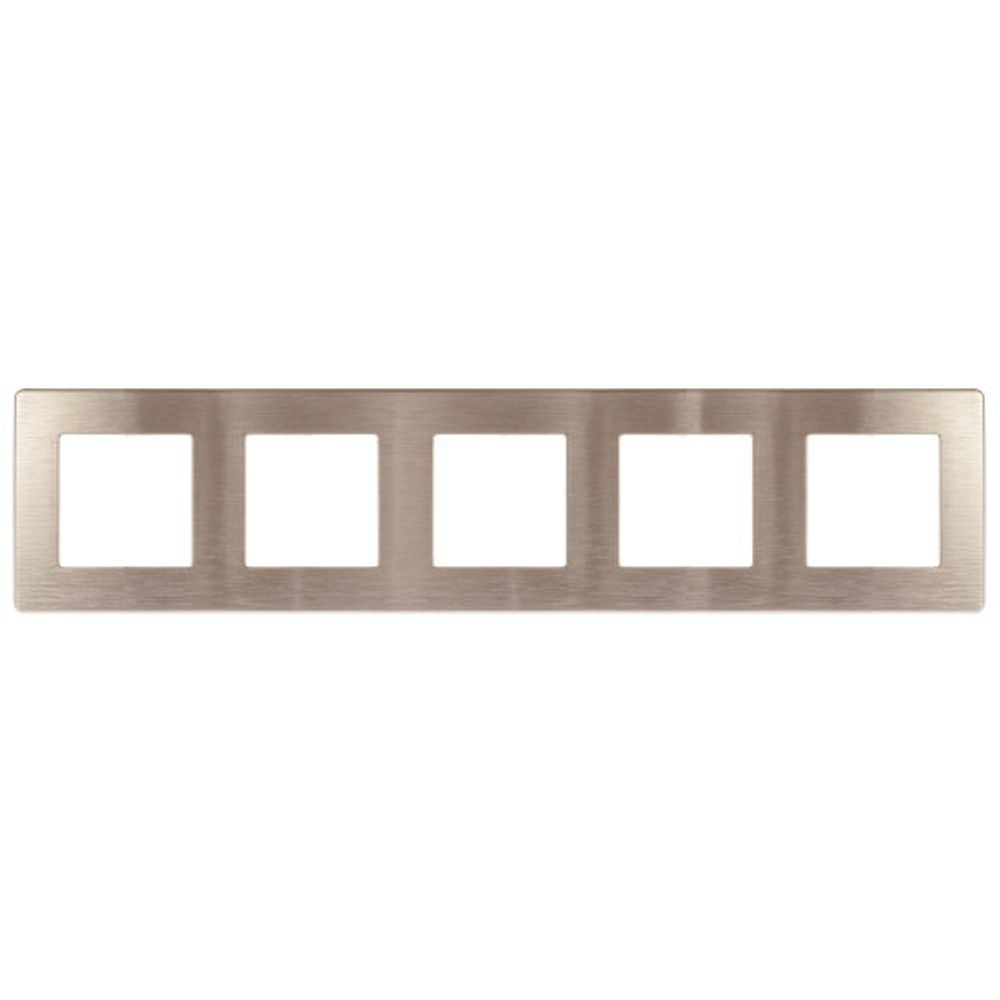 Рамка для розеток и выключателей ЭРА Серия 12 12-5105-04 на 5 постов, Сатин, шампань