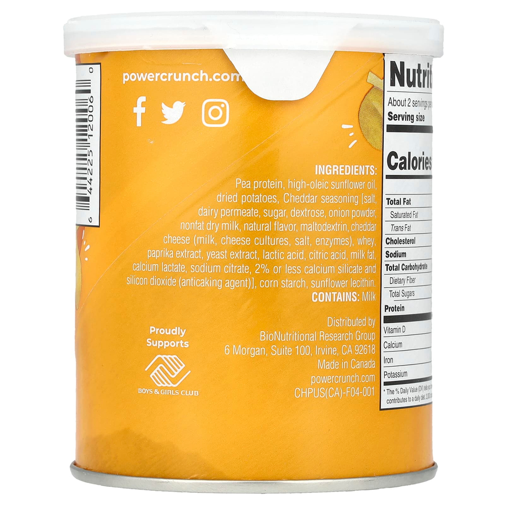 BNRG, Power Crunch®, протеиновые чипсы, чеддер, 60 г (2,1 унции)