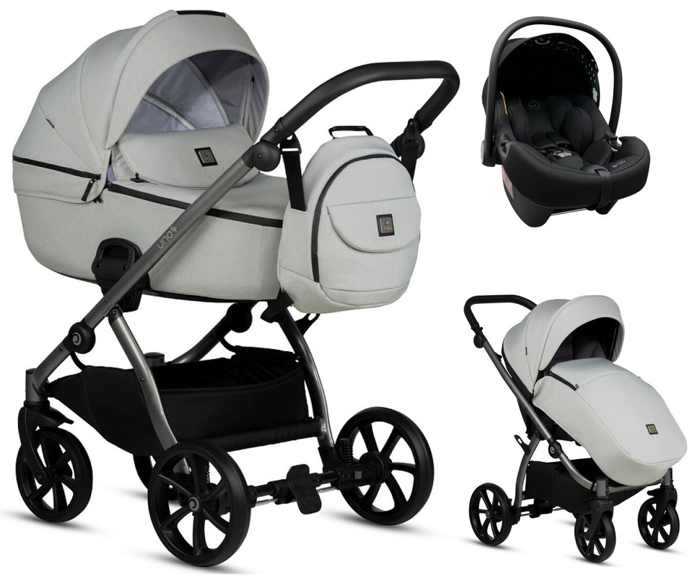Детская коляска Tutis Uno 5 Plus Essential collection 3 в 1 с автокреслом Elo Lux EduSky Black 1402142 Risso