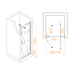 Душевая дверь RGW LE-102 (Прозрачное, 700)