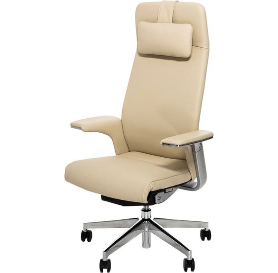 Эргономичное кресло Match HB, бежевая кожа | Bartoli Design