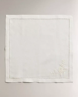 ZARA HOME САЛФЕТКИ С ВЫШИВКОЙ ( 2 ШТ.), КЭКРЮ
