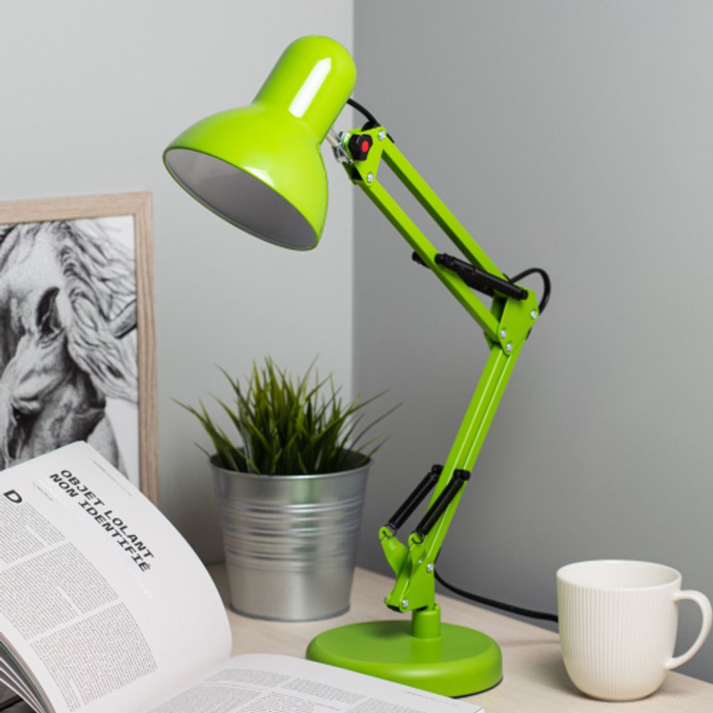 Настольный светильник ЭРА N-214-E27-40W-GR зеленый | Настольные светильники под лампу