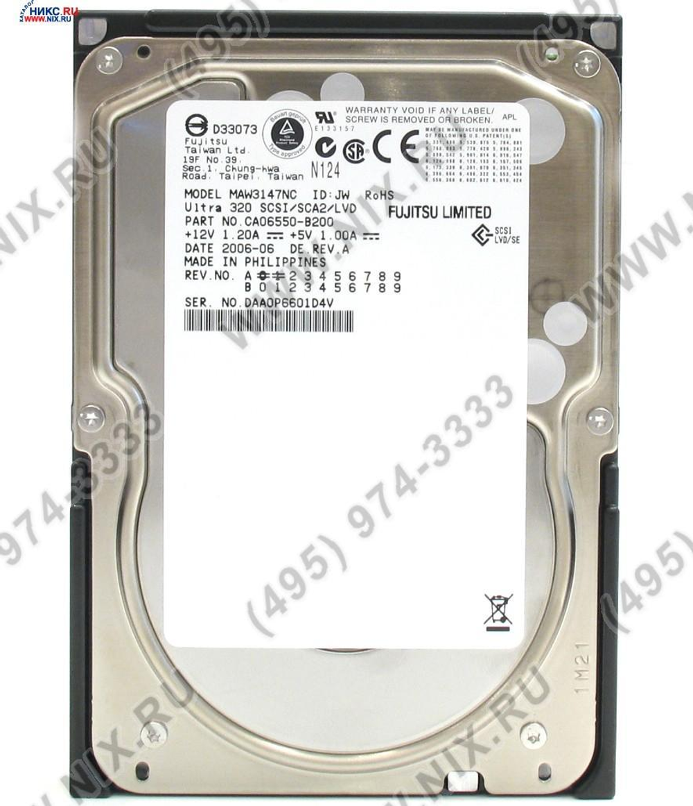 Жёсткий диск HDD 147 Gb U320SCSI Fujitsu 3.5" LVD 80pin 10000rpm 8Mb