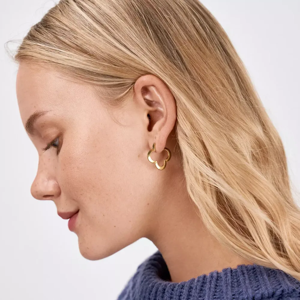 Серьги Четырёхлистник позолота