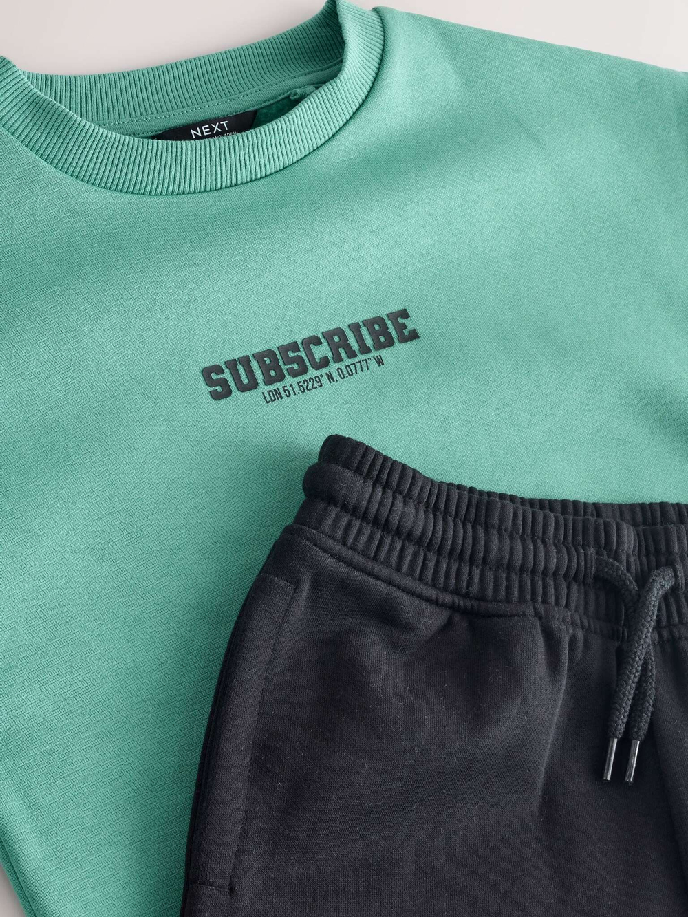 Толстовка и джоггеры в комплекте для мальчика Next E43-665, Мятный, Черный