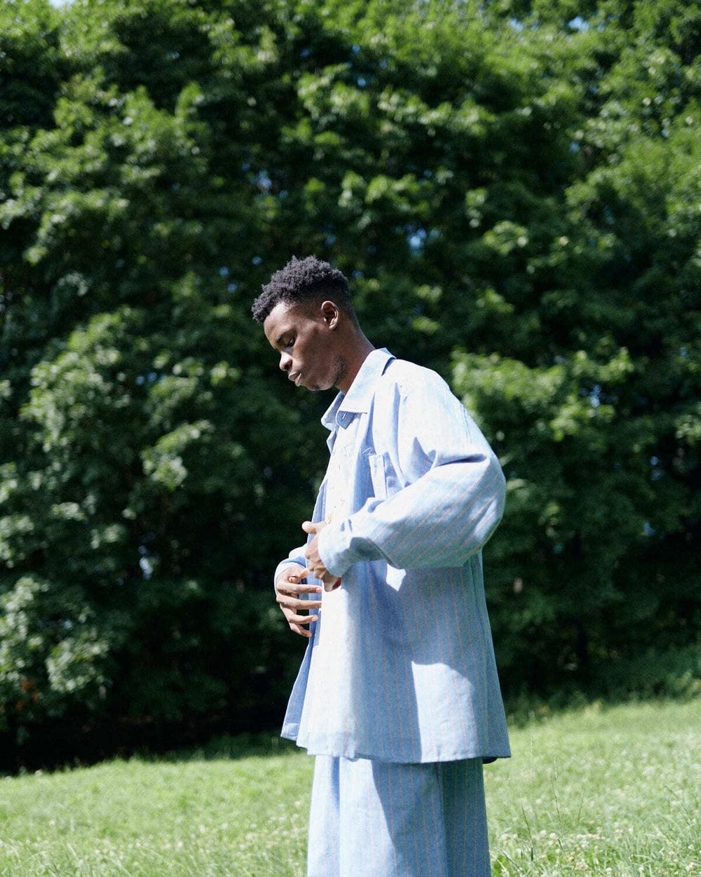 Рубашка One Two Oversized Striped синяя / оранжевая