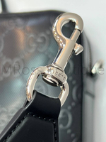 Мужской чёрный кожаный портфель Gucci (Гуччи) премиум класса