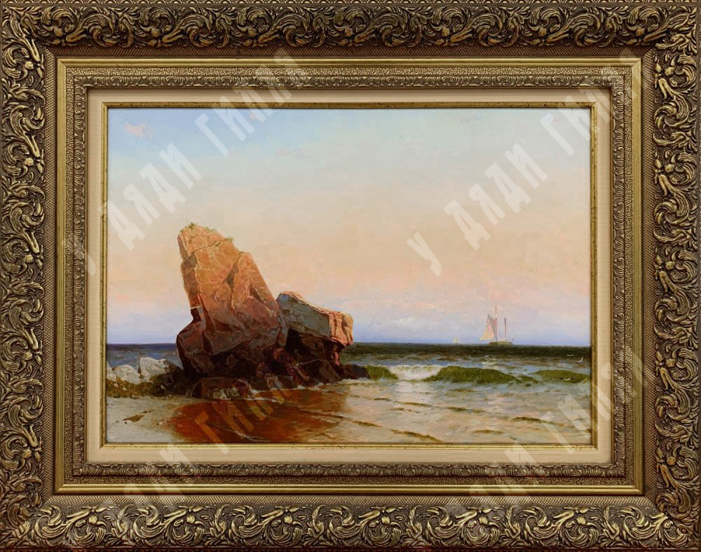 Джанибекян Давид. Камень в море. Холст, масло. 2019.