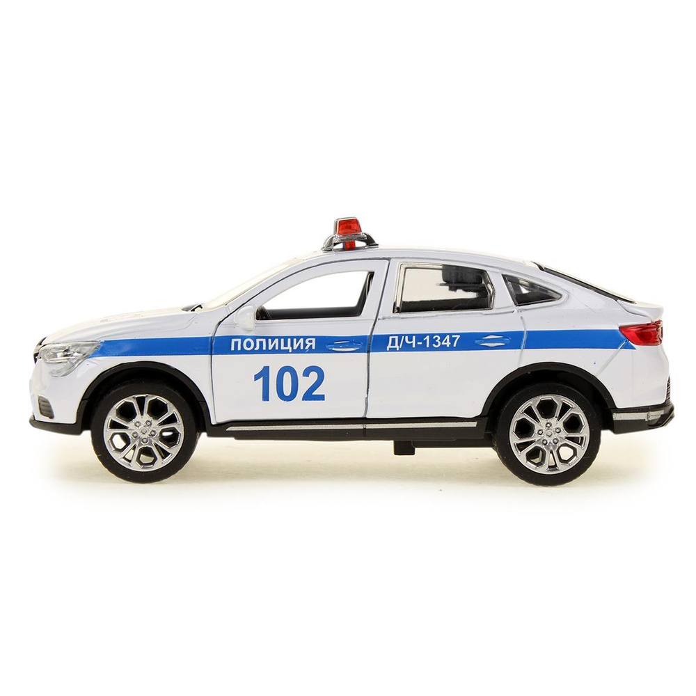 Модель инерционная металл. "Renault Arkana Полиция" 12см. свет-звук, двери, багаж, коробка ARKANA-12