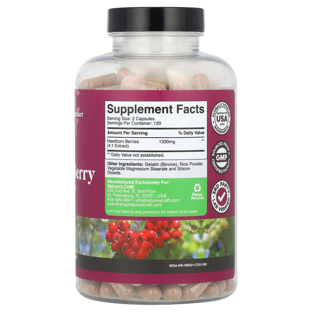 Nature's Craft, боярышник, 240 капсул (665 мг в 1 капсуле)