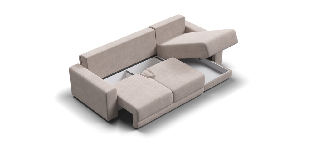 Угловой диван Босс Прайм ХЛ Велюр Монолит латте