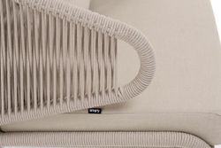 "Милан" кресло плетеное из роупа, каркас алюминий белый муар, роуп бежевый круглый, ткань бежевая 035