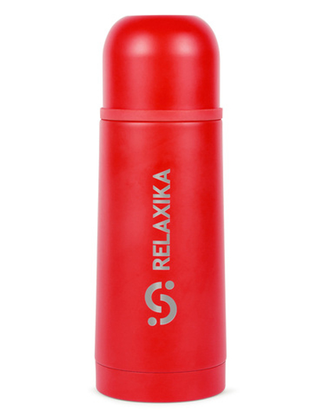 Термос Relaxika 101 (0,35 литра), красный (стикерпак "Альпинизм")