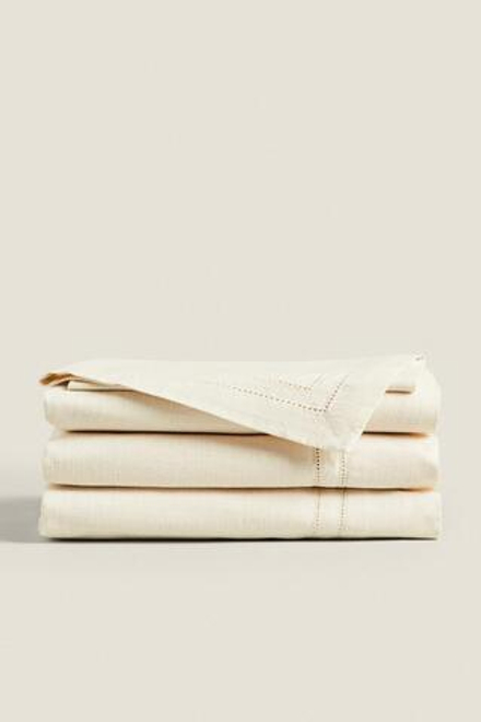 ZARA HOME АЖУРНАЯ ХЛОПКОВАЯ СКАТЕРТЬ, ЭКРЮ