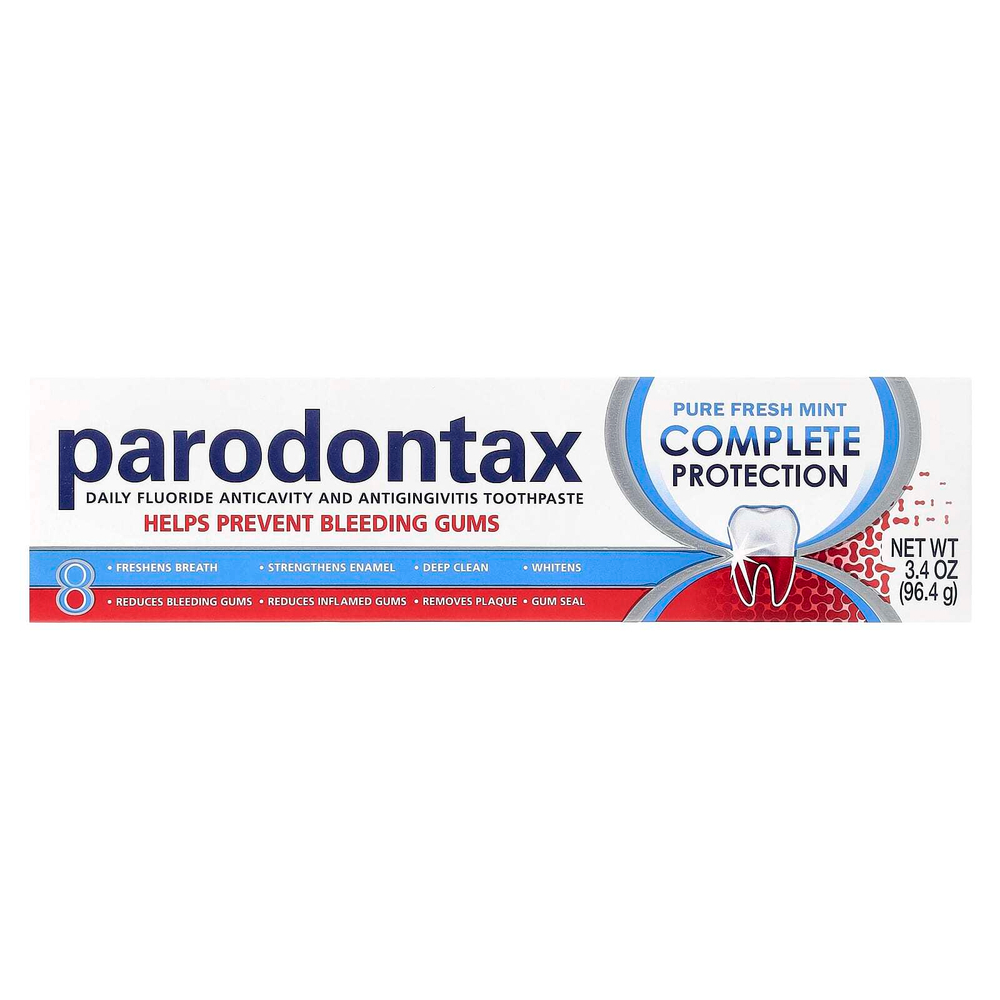 Parodontax, Ежедневная зубная паста с фтором против кариеса и десен, полная защита, чистая свежая мята, 96,4 г (3,4 унции)