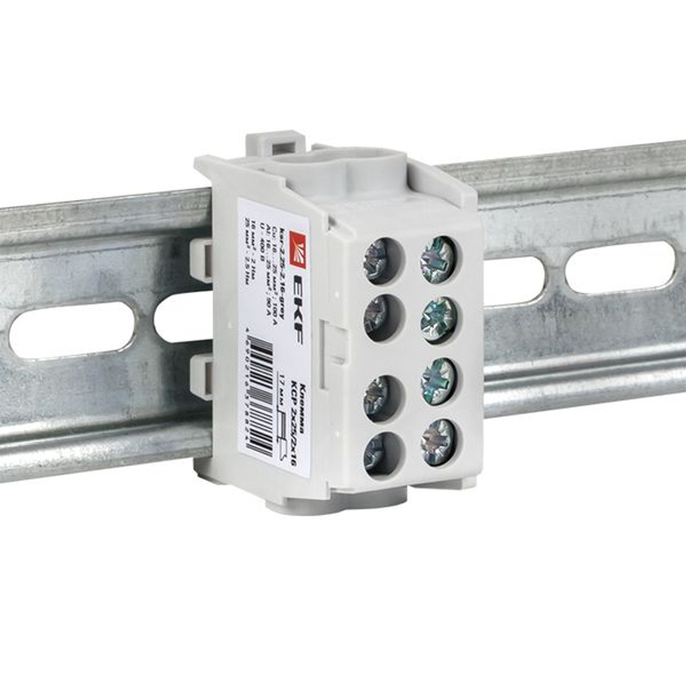 Клемма распределительная КСР с двойным винтом 2x25/2x16 серая EKF PROxima