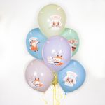 Шар (12''/30 см) Мяу, Лис Ми, Поздравляю, Ассорти, макарунс, 1 ст, 25 шт.