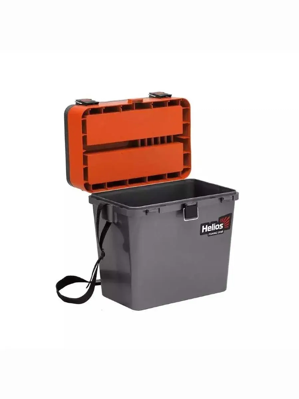 Ящик рыболовный зимний для хранения снастей серый/оранжевый