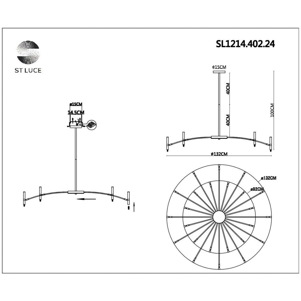 SL1214.402.24 Светильник потолочный ST-Luce Черный/Черный G9 24*5W 4000K