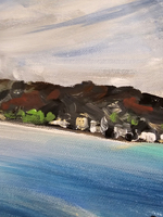 Картина авторская акрилом интерьерная на холсте 27*41 см для интерьера "Отражение неба"