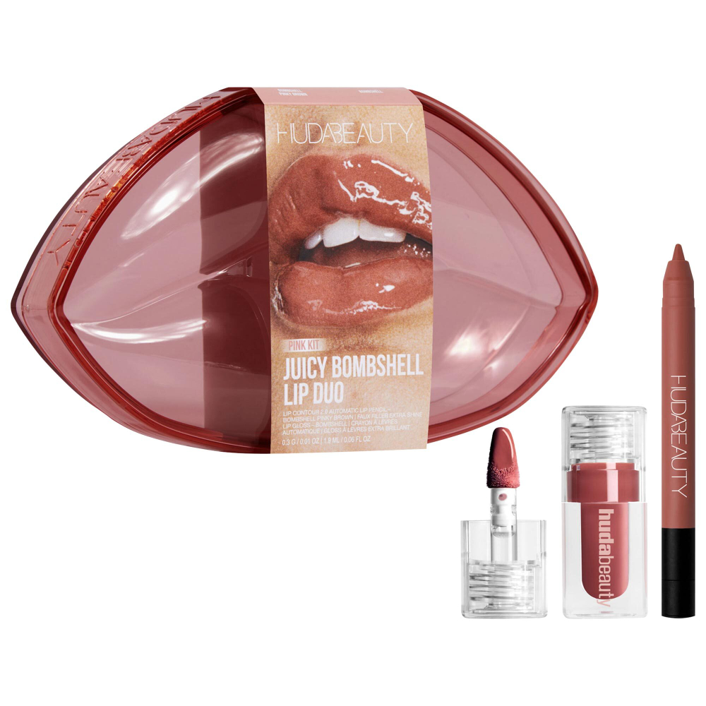 HUDA BEAUTY Juicy Bombshell Lip Gloss + Liner Set - Bombshell