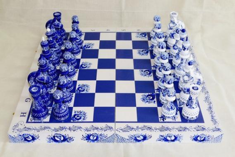 Шахматы турнирные "Гжель"