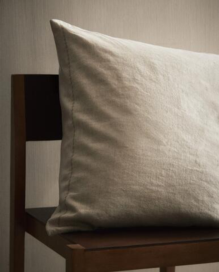 Zara Home наволочка декоративная из льна, светло-бежевый · 1140/007