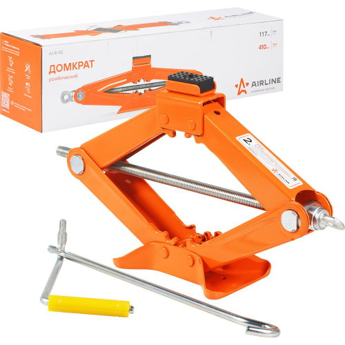 Домкрат автомобильный ромбический механический 2 т (Высота подхвата 117 мм, Высота подъема 410 мм) AJ-R-02