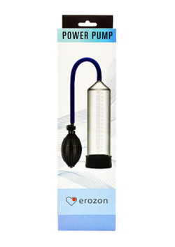 Вакуумная помпа Erozon Penis Pump, с грушей, прозрачная