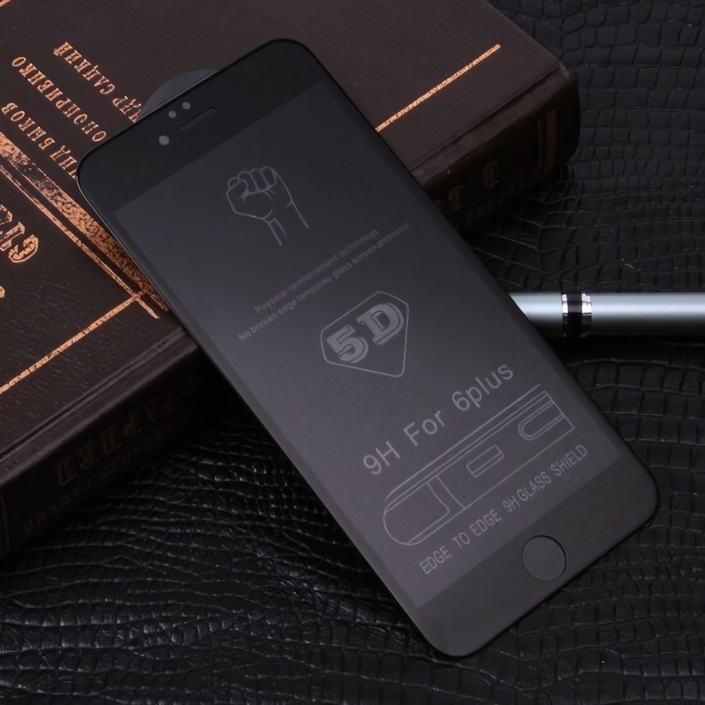 Защитное стекло 5D для iPhone 6 Plus на полный экран, 009274 Золотой