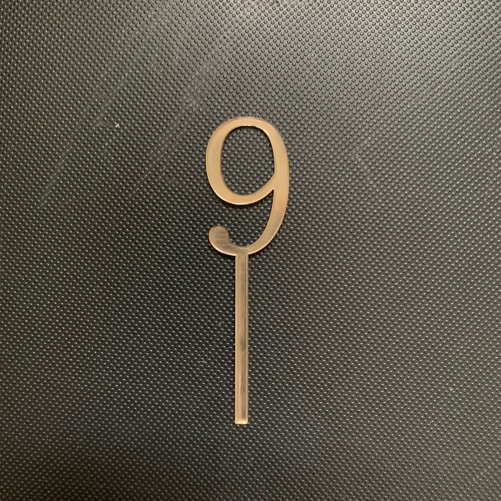 Топпер / Цифра мини "9" / акрил зеркальный золото