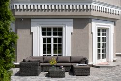 "Лунго" трансформирующаяся лаунж-зона из искусственного ротанга, цвет графит