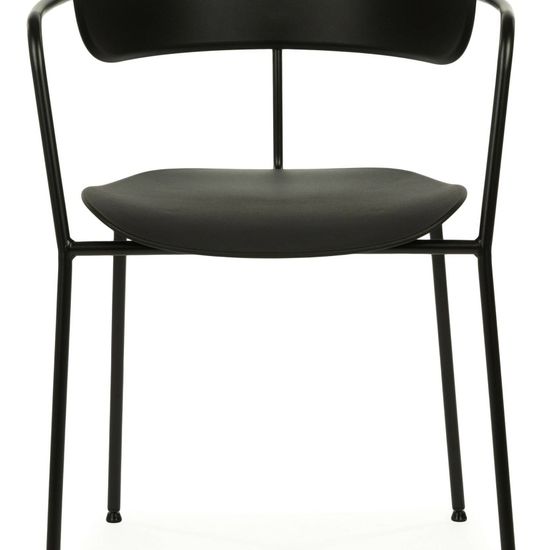 Стул Pedigree Arm черный стальной каркас и пластиковая спинка