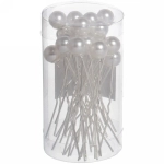 Шпильки для волос в тубе 20шт «Hair Beauty», классика, цвет белый, d-0.8см
