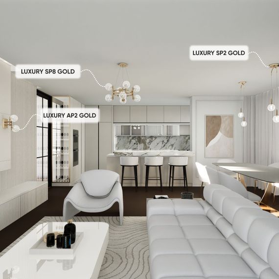 Подвесная люстра Crystal Lux Luxury SP8 Gold