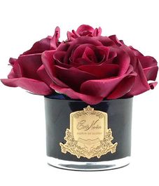 Букет из 5 красных роз в темной вазе, Cote Noire