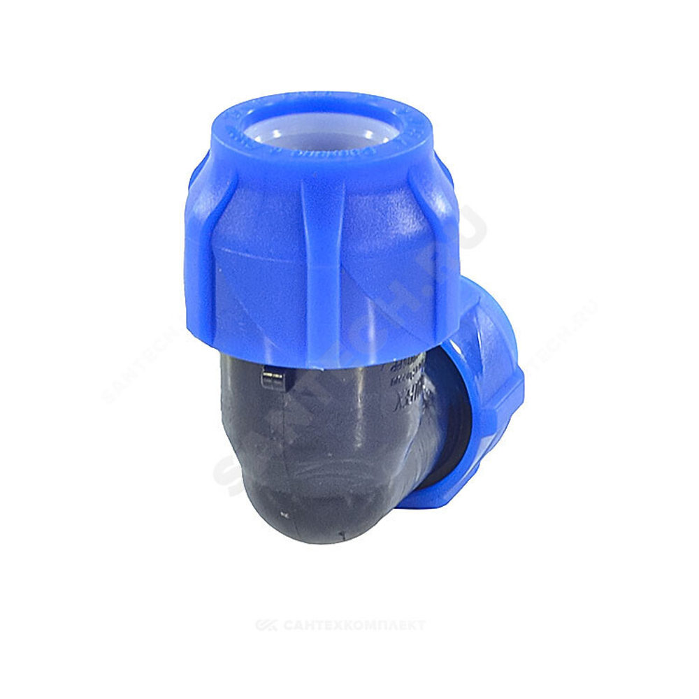 Отвод компрессионный ПЭ переходной Дн 25х20х90гр Ру16 VALFEX 121001222520