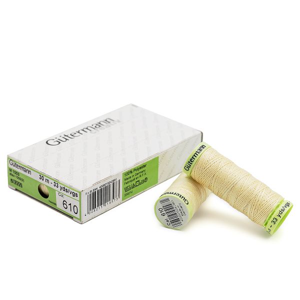 Нитки отделочные Gutermann Top Stitch 30 (30 метров), 5 кат. | 610 св.кремово-желтый
