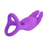 Фиолетовое перезаряжаемое виброкольцо на пенис Silas