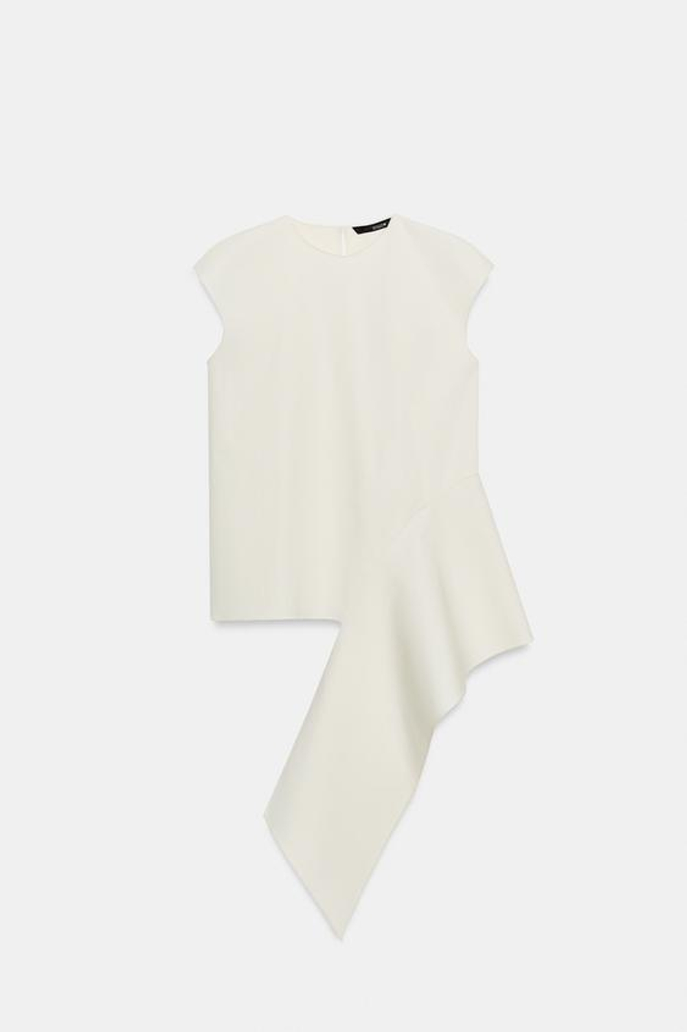 ZARA ТОП АСИММЕТРИЧНОГО КРОЯ — ZW COLLECTION, ЭКРЮ