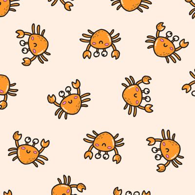 детский принт со смешными крабиками