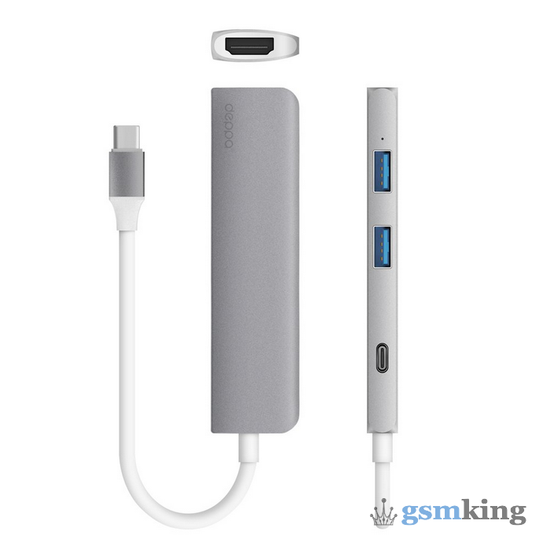 Deppa HDMI Power Delivery, 2 x USB 3.0 Graphite (Графит)