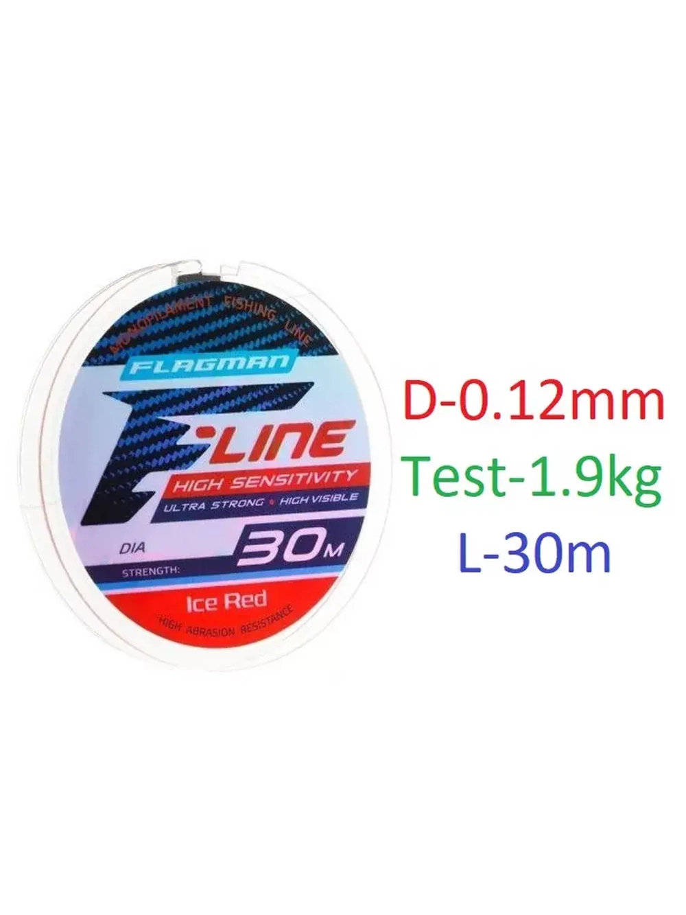 Леска F-Line Ice Red 30м