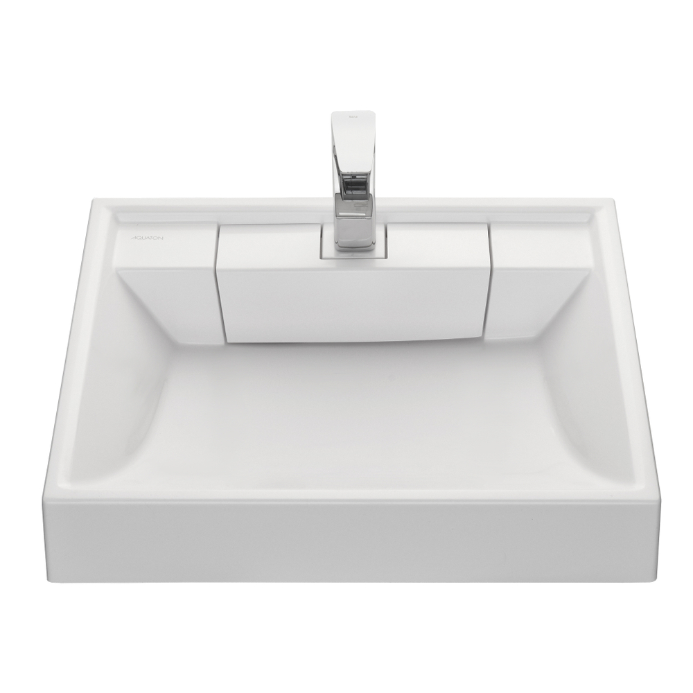Раковина мебельная Акватон Рейн 60х50х11, литьевой мрамор, цвет Белый (1A72103KRW010) купить