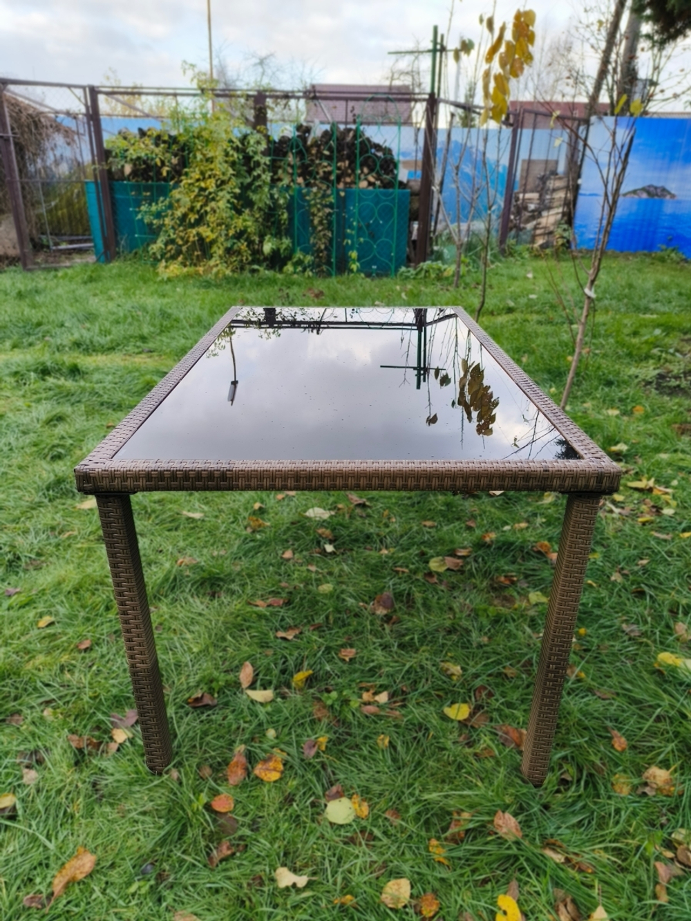 Стол из искусственного ротанга Милан 160х90см для дачи (Brown)