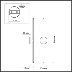 4324/12WL HIGHTECH ODL22 483 металл/золото Настенный светильник поворотный 360° IP20 LED 12W 680Лм 3000K FUERTE