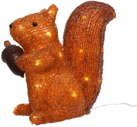 Светодиодная фигура акриловая Белочка 26 см., 220V., 30 холодных белых LED ламп, прозрачный провод, Kaemingk (492090)