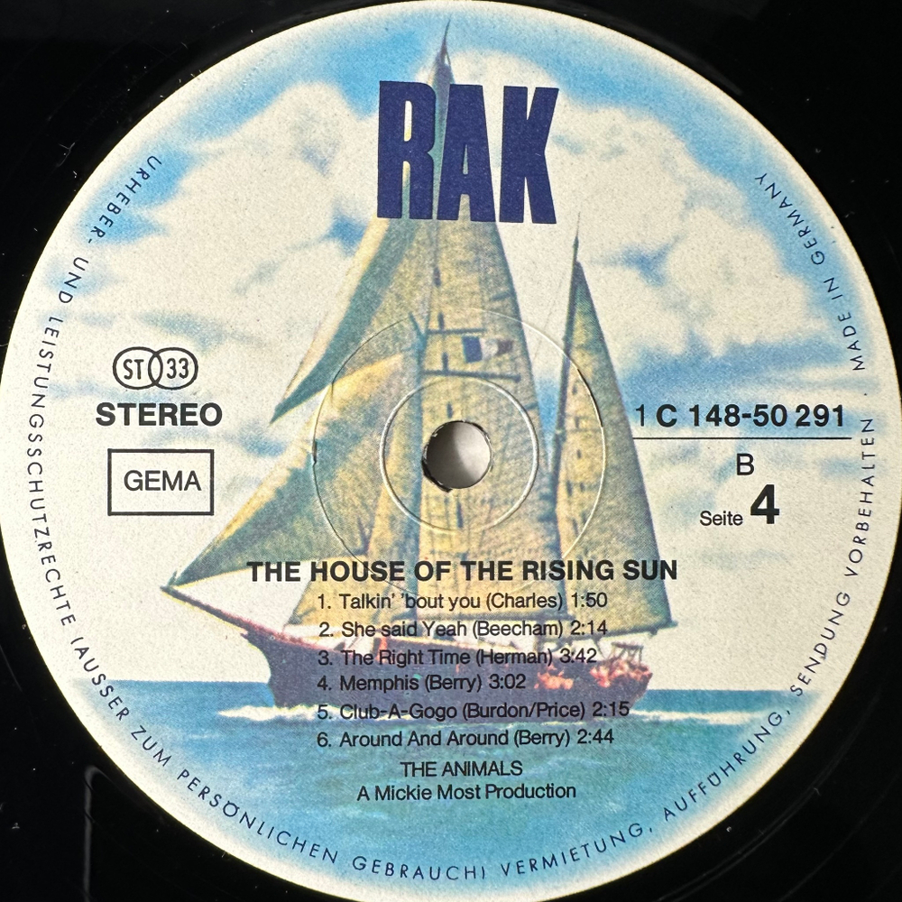 The Animals ‎– The House Of The Rising Sun 2LP (Германия 1972г.)